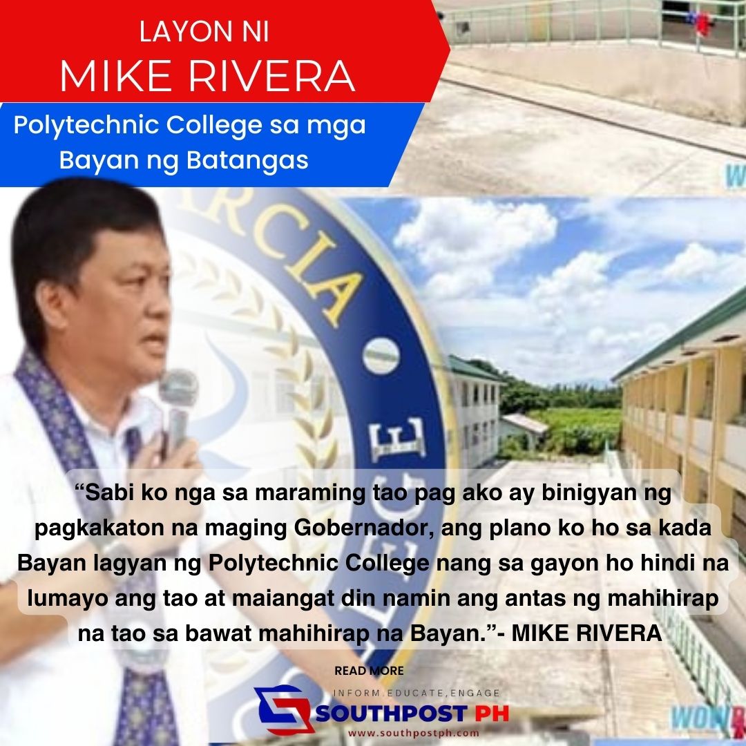 Layon ni Rivera : Polytechnic College sa mga bayan ng Batangas